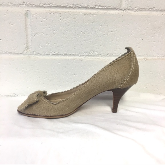 Chic Pony Hair Bow Open Toe Pumps - Picture 3 of 11